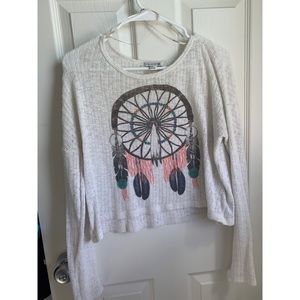 Forever 21 dream catcher knit crop top